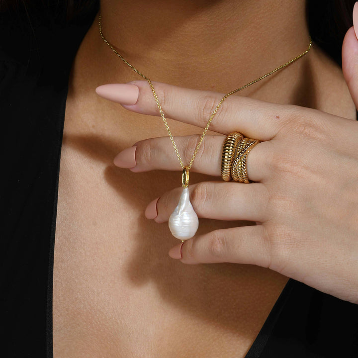 Baroque Pearl Charm Necklace