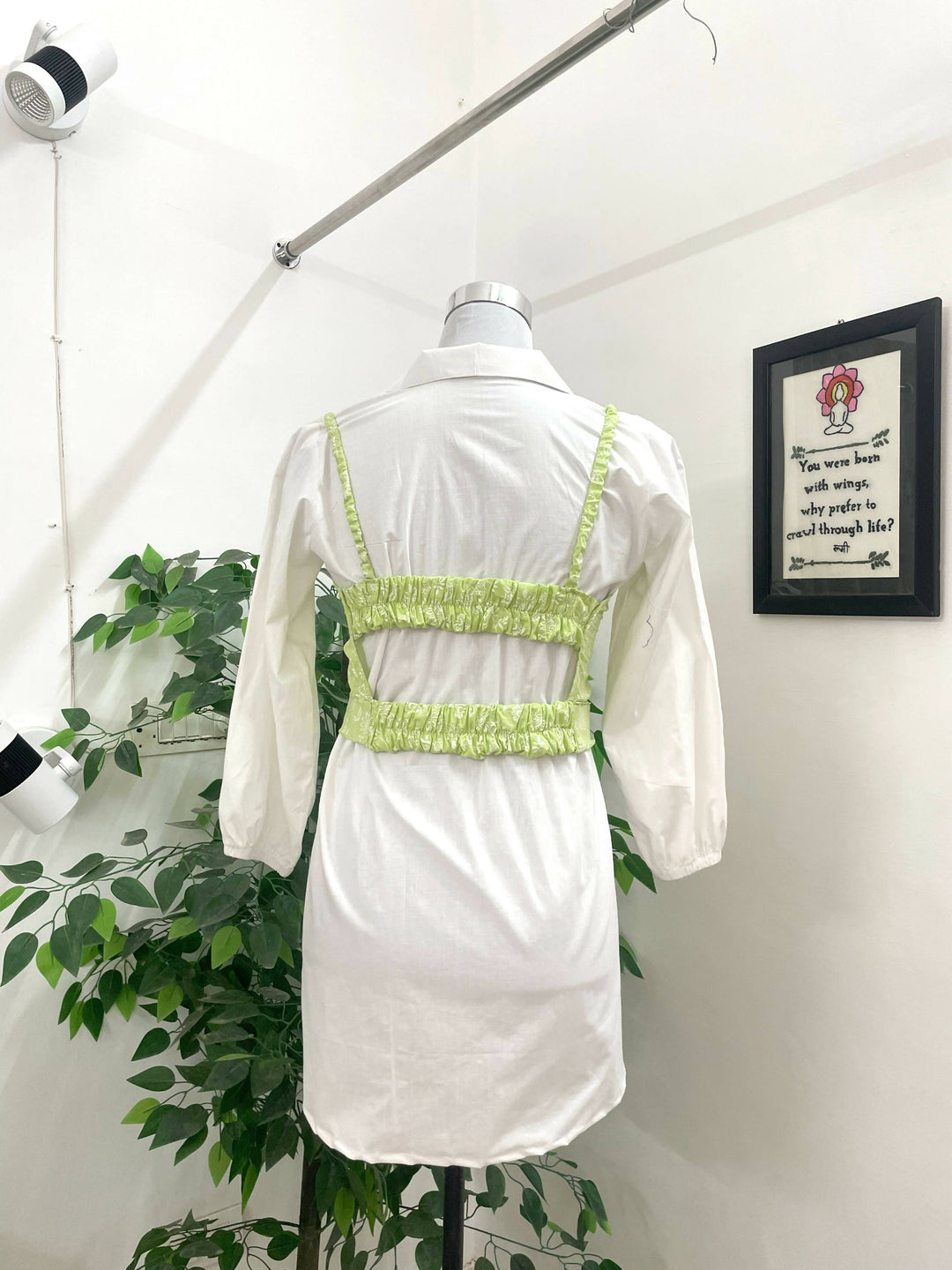 Green Patchwork Crop Top