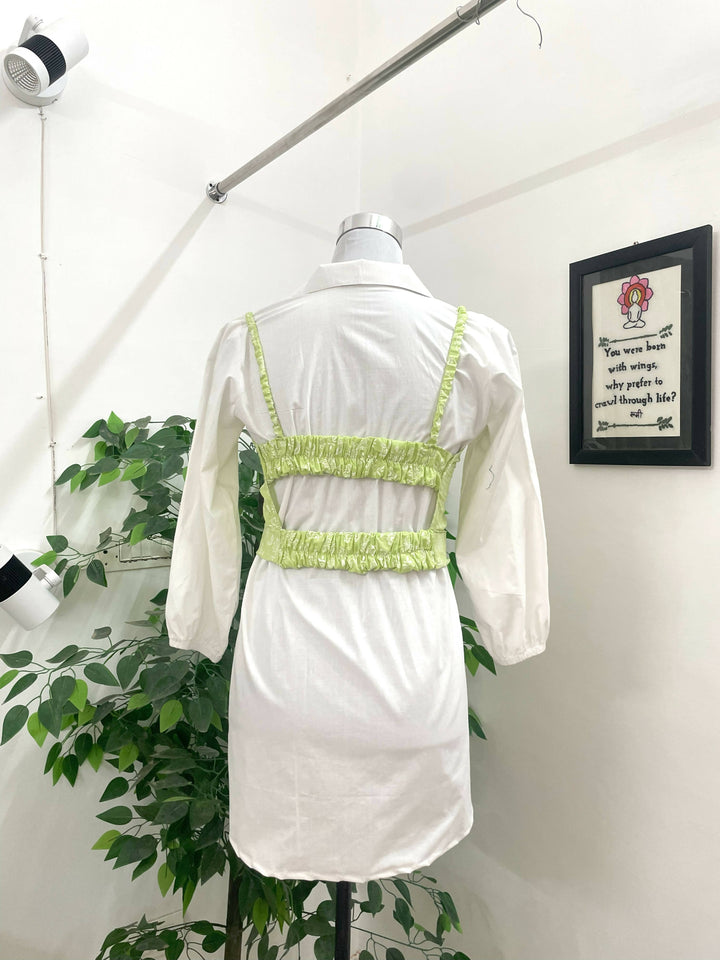 Green Patchwork Crop Top