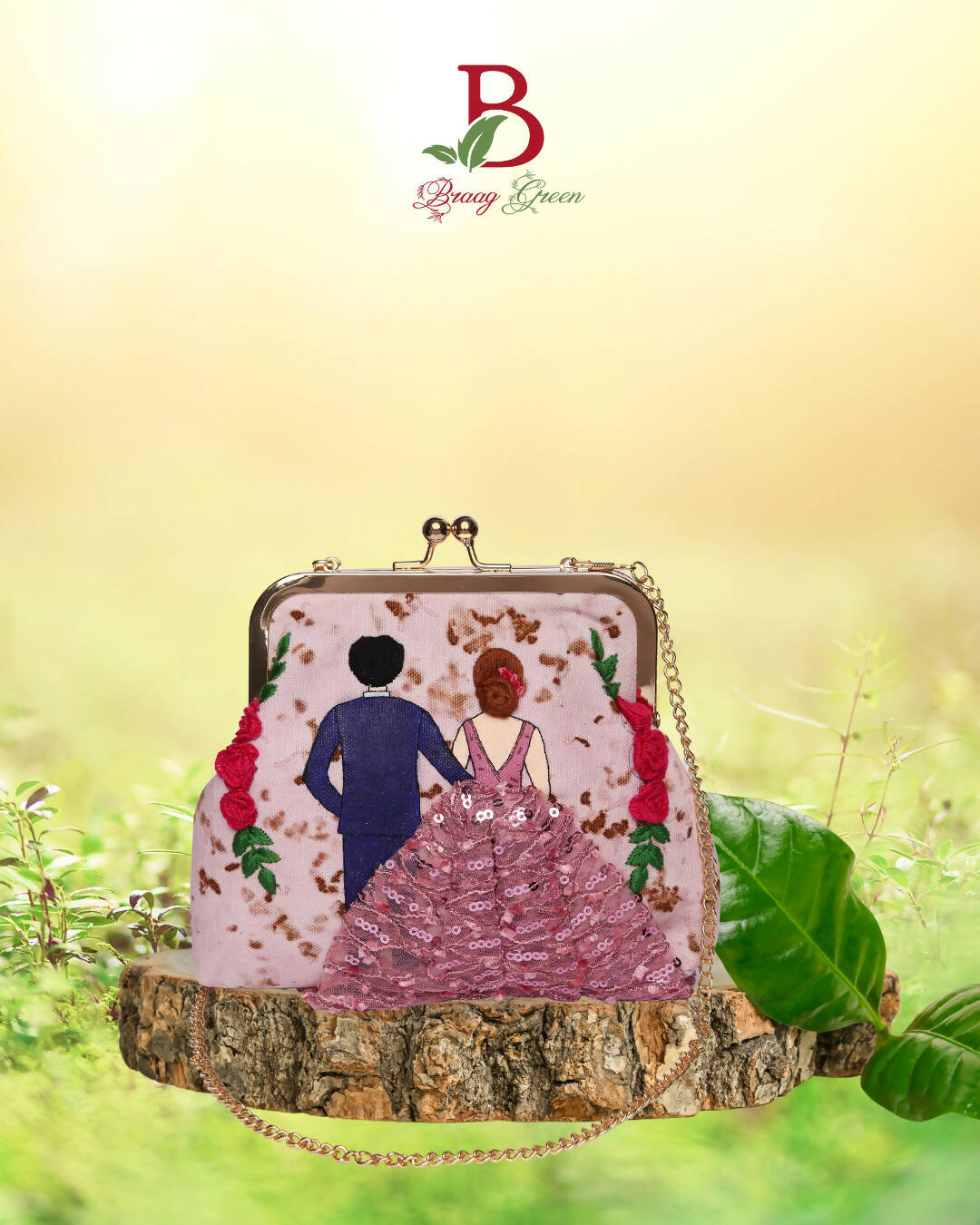 Upcycled Mitwa Clutch Pink