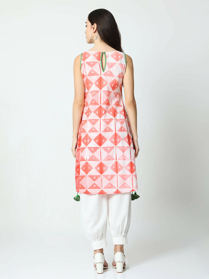 Shibori tunic with slits