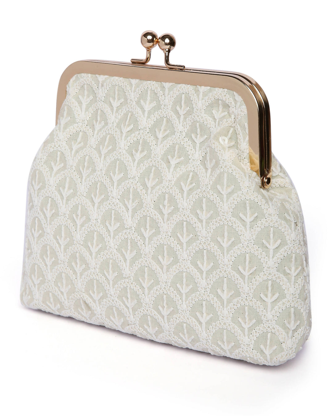 Upcycled Mitwa White Clutch