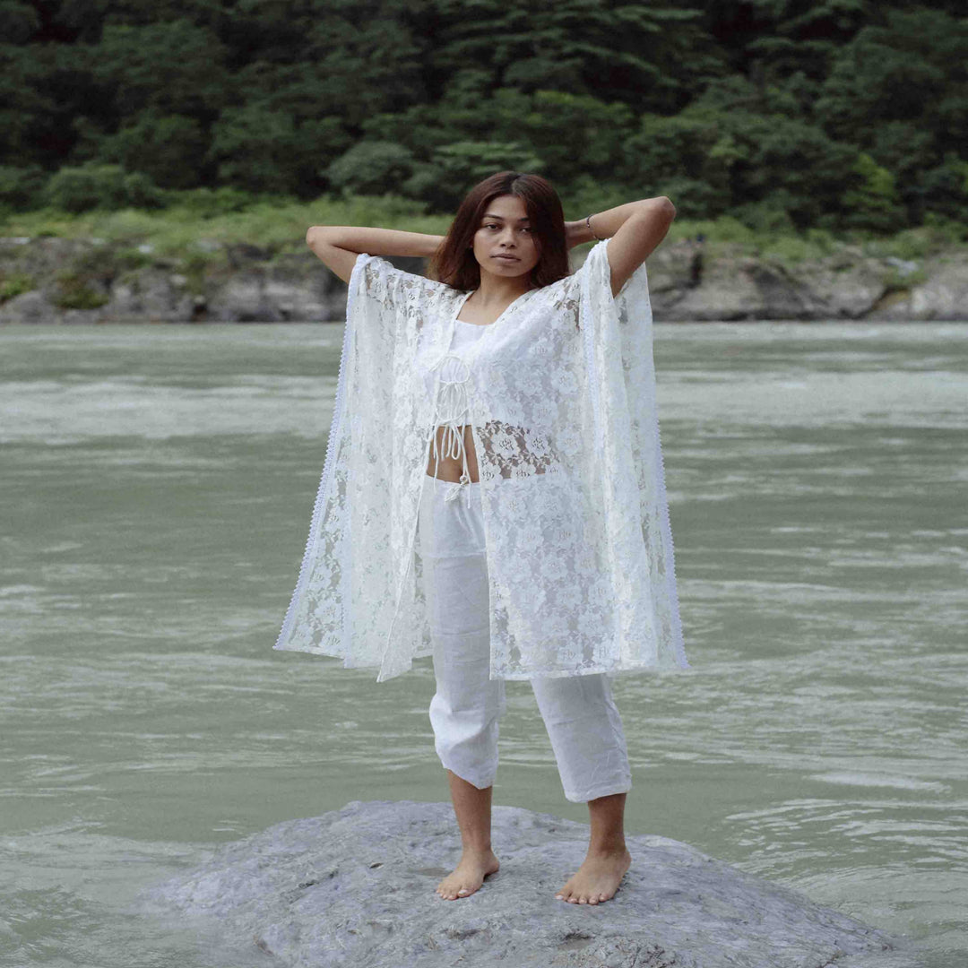 Lace Kaftan with Pants Bora-Bora