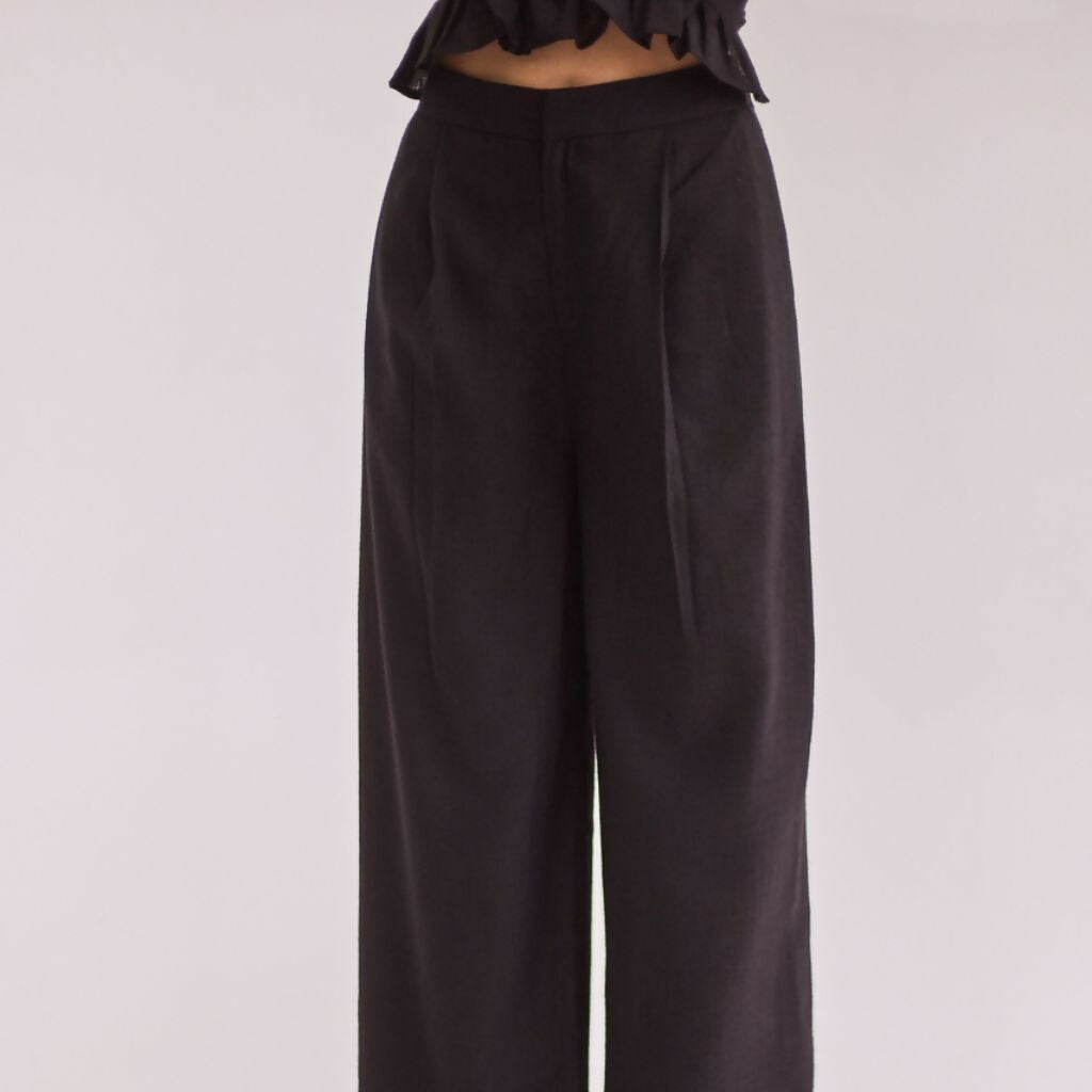 Black Halter Top & Trouser Set