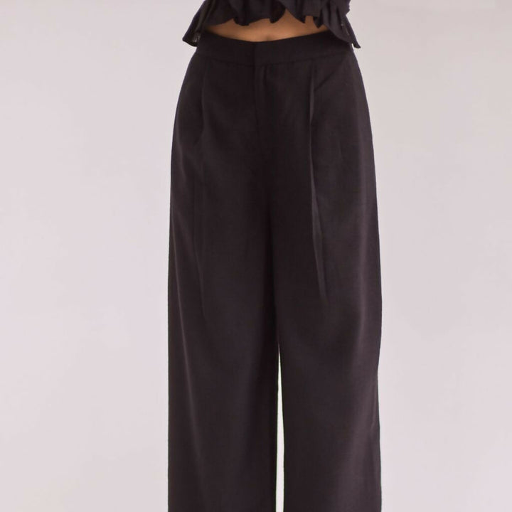 Black Halter Top & Trouser Set