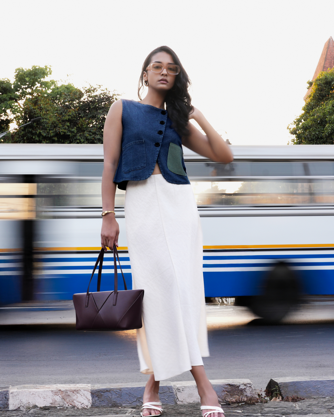 Dark Indigo Short Top X Waist Coat