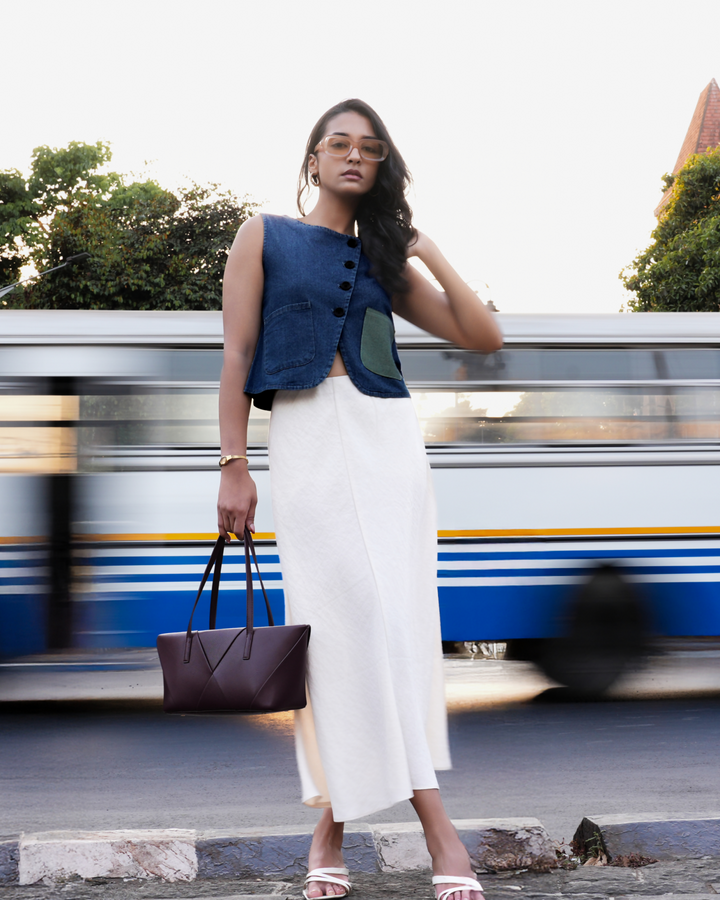 Dark Indigo Short Top X Waist Coat