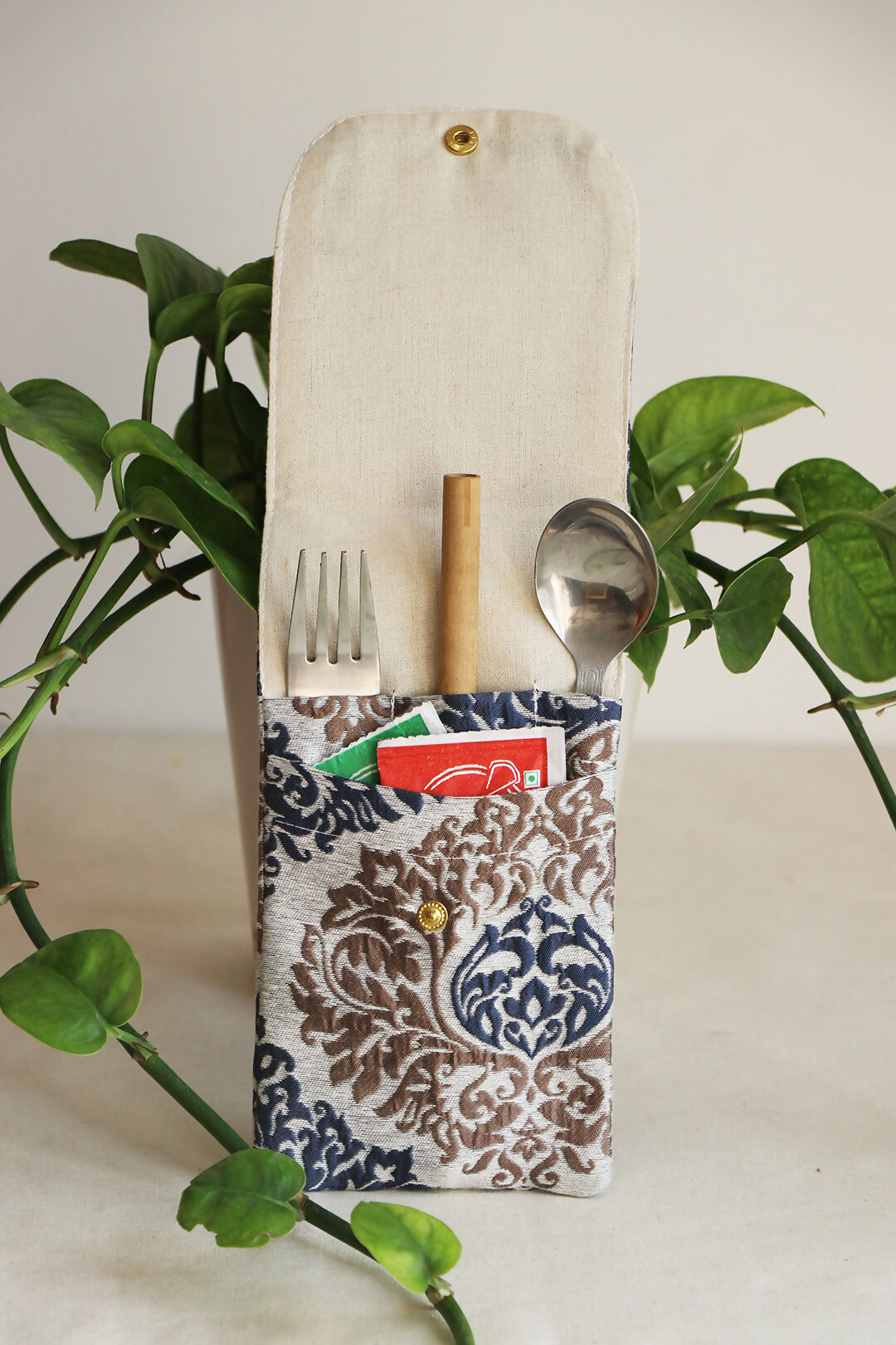 Blue Printed Cutlery Case