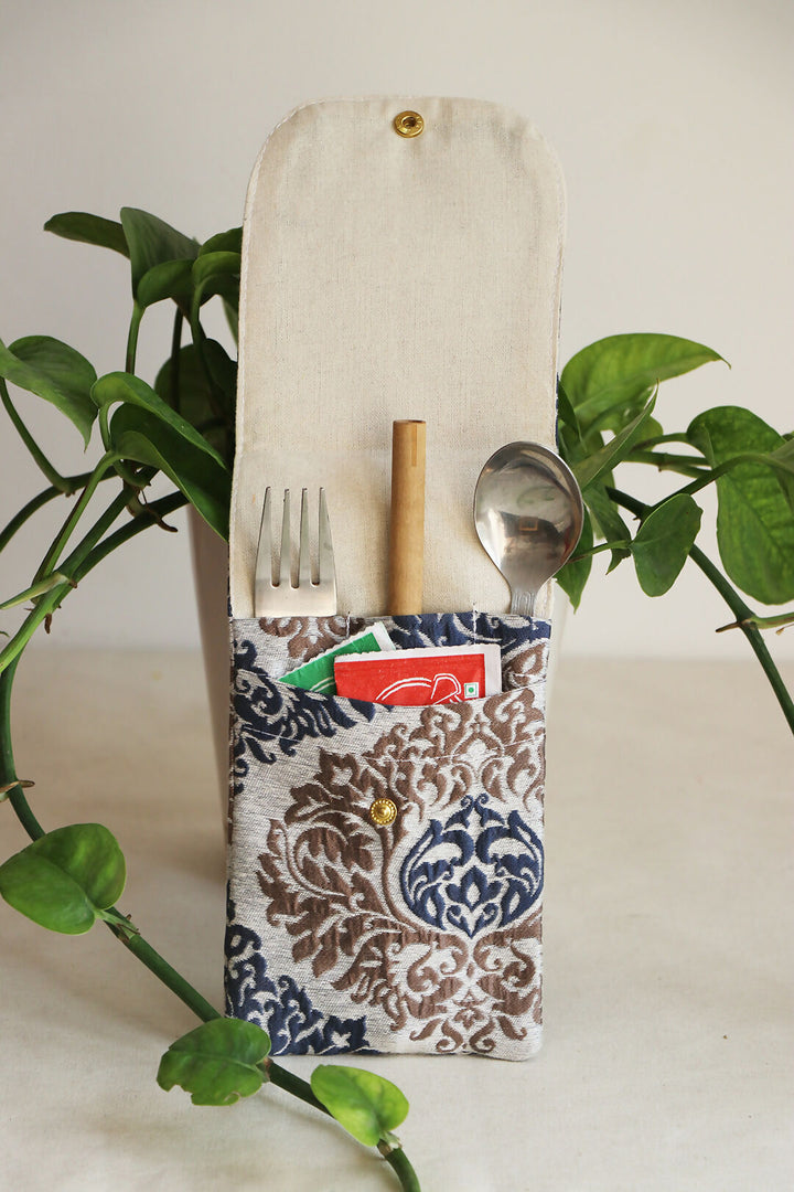 Blue Printed Cutlery Case