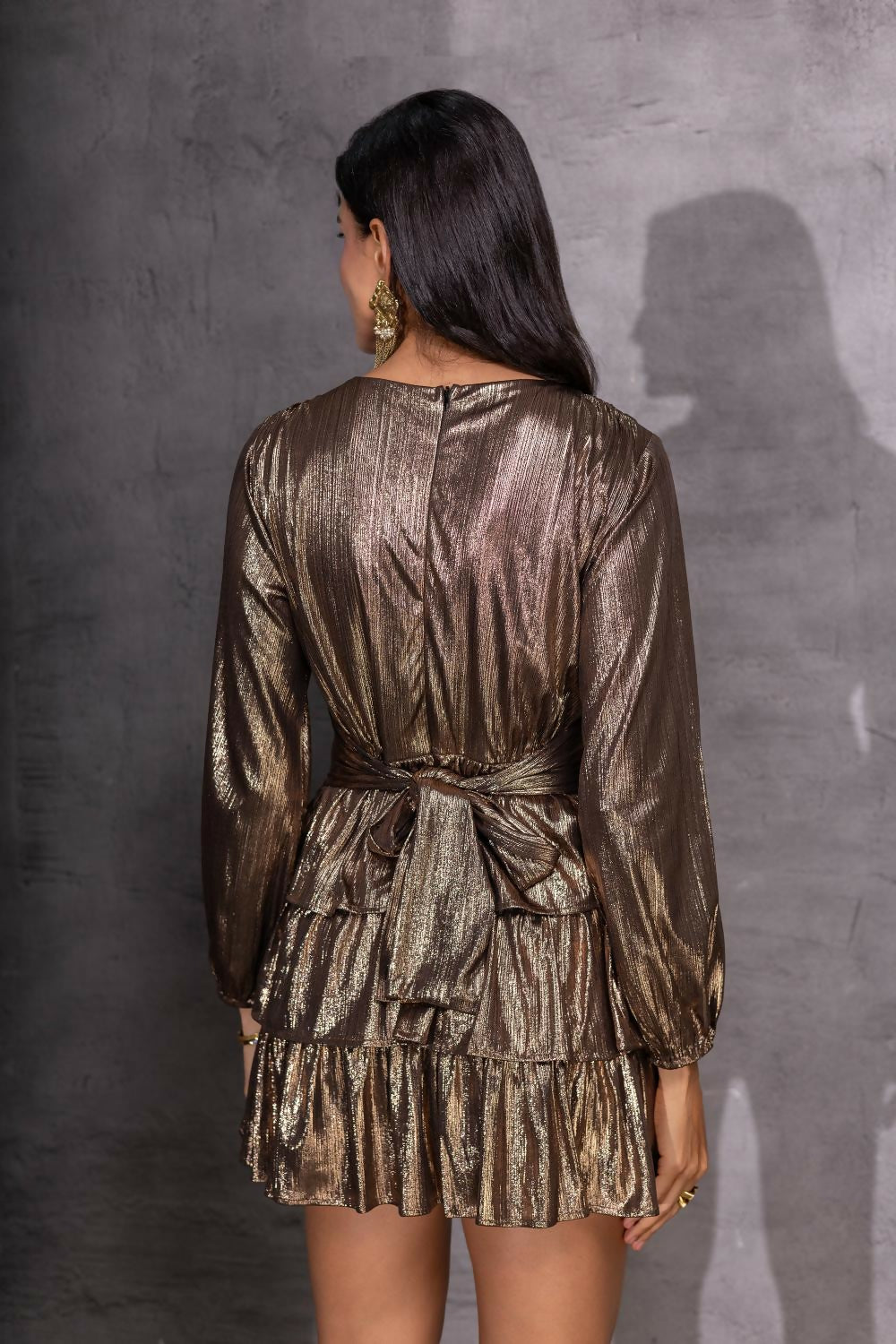 Bronze Tier Mini Dress