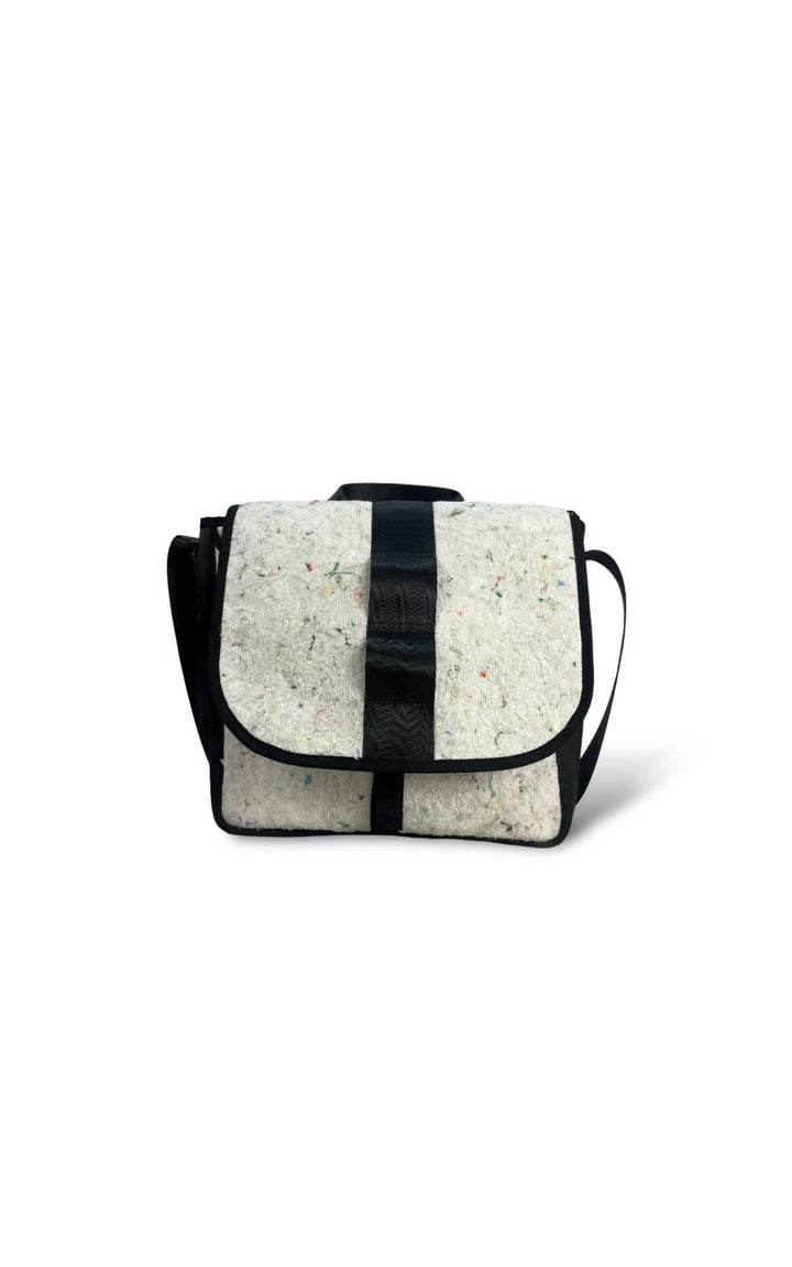 White Felt & Black Satchel