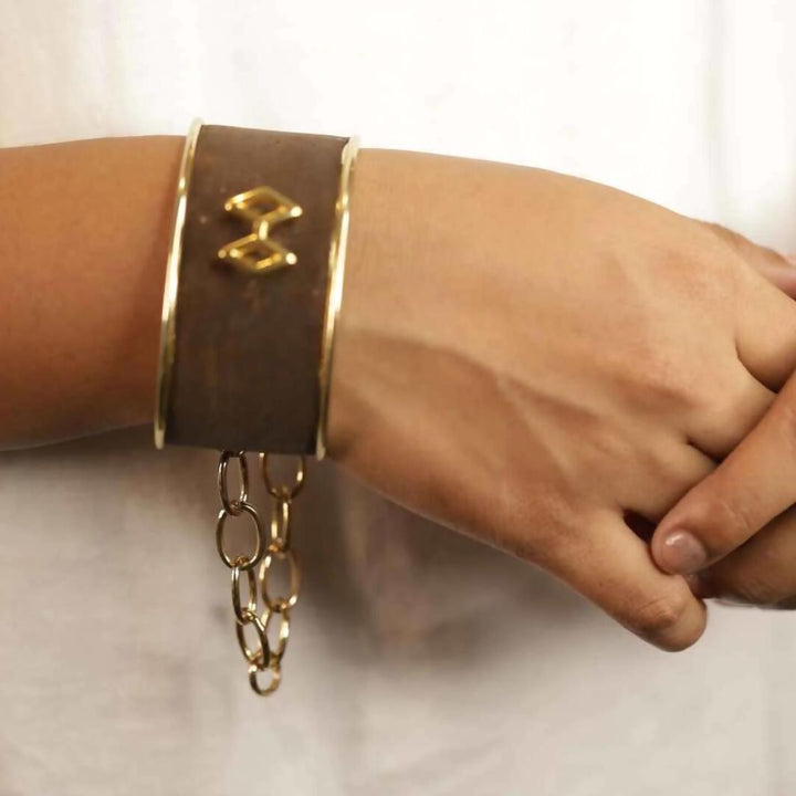 Adjustable Sepia Cuff Bracelet