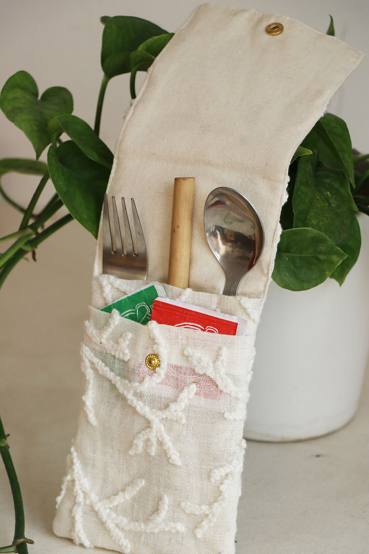Cotton Leaf Cutlery Case
