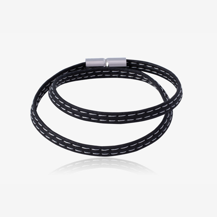 Mens Wrap Bracelet In Black & White
