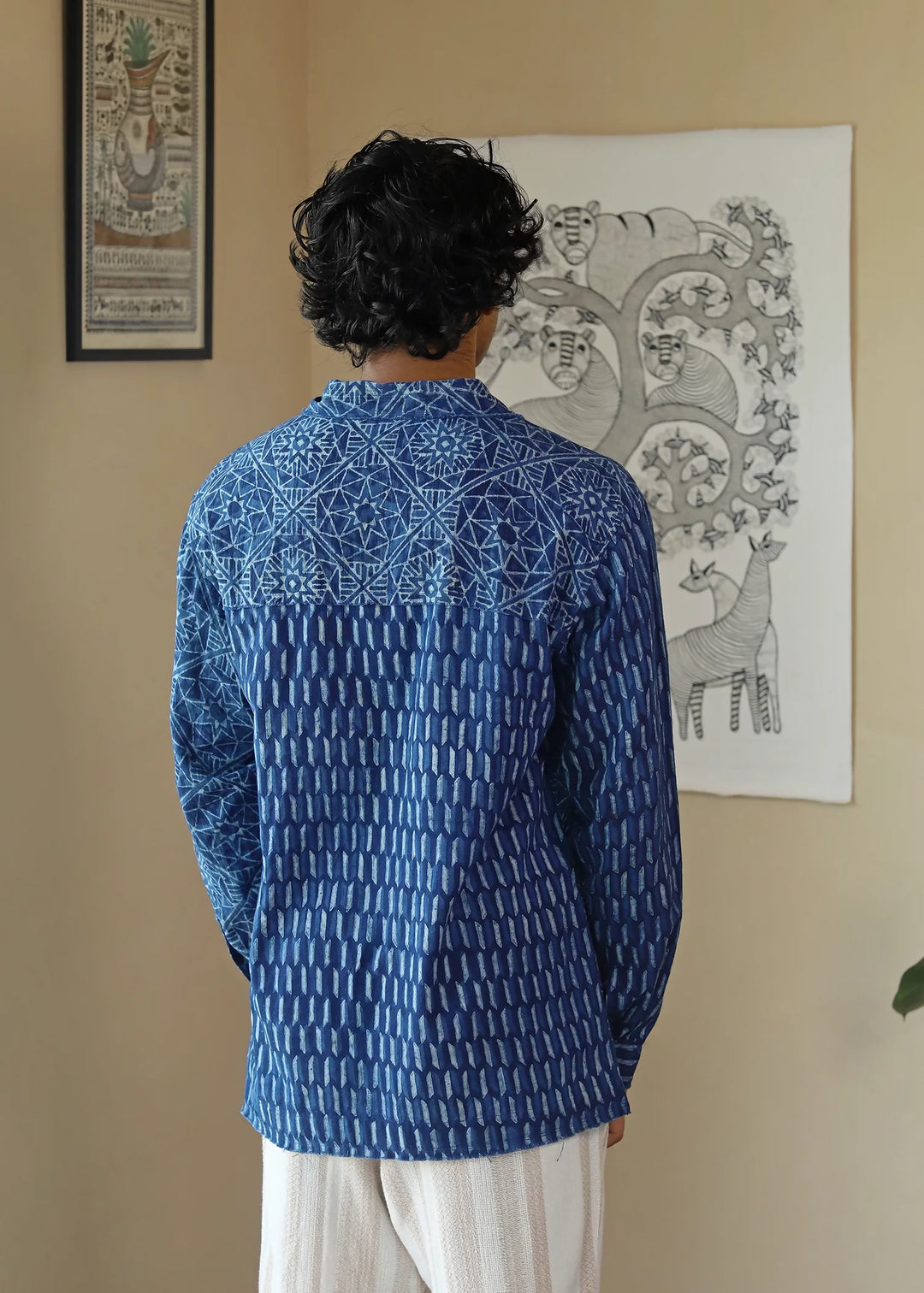 'Ambar' Unisex Indigo Khadi Shirt