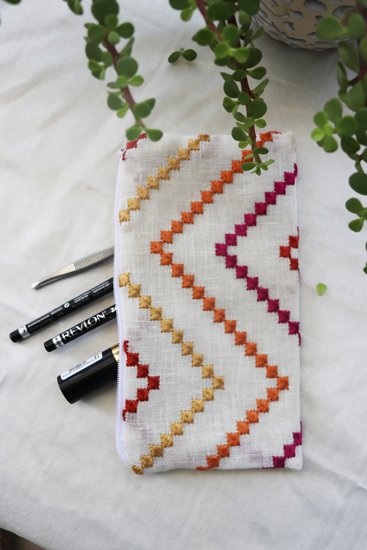 Multicolor Zig-Zag Multipurpose Pouch