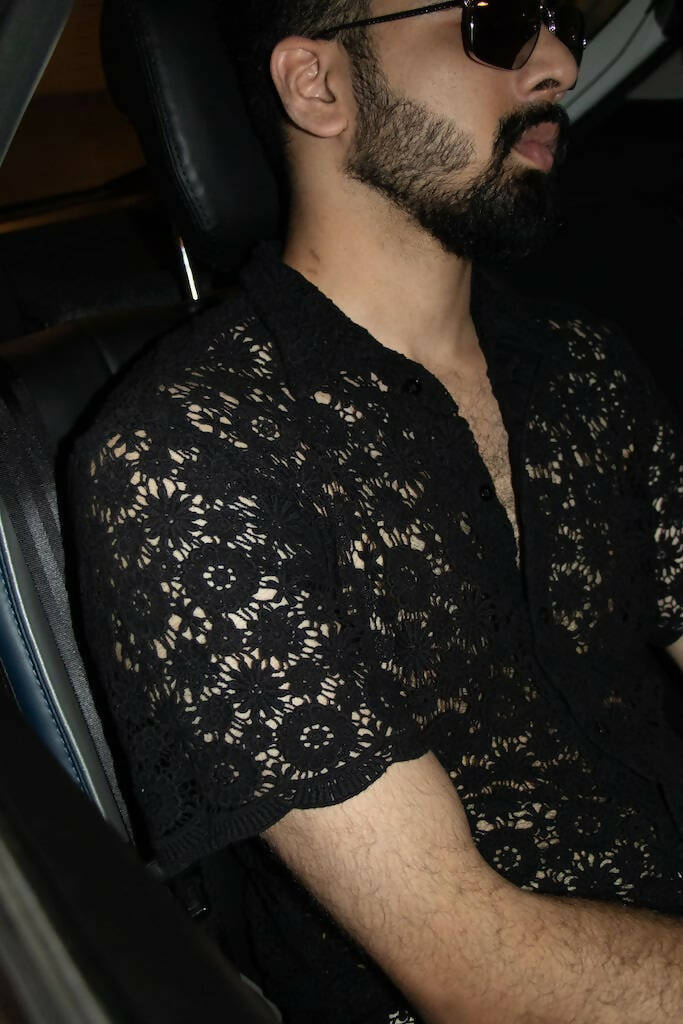 Unisex Black Lace Shirt