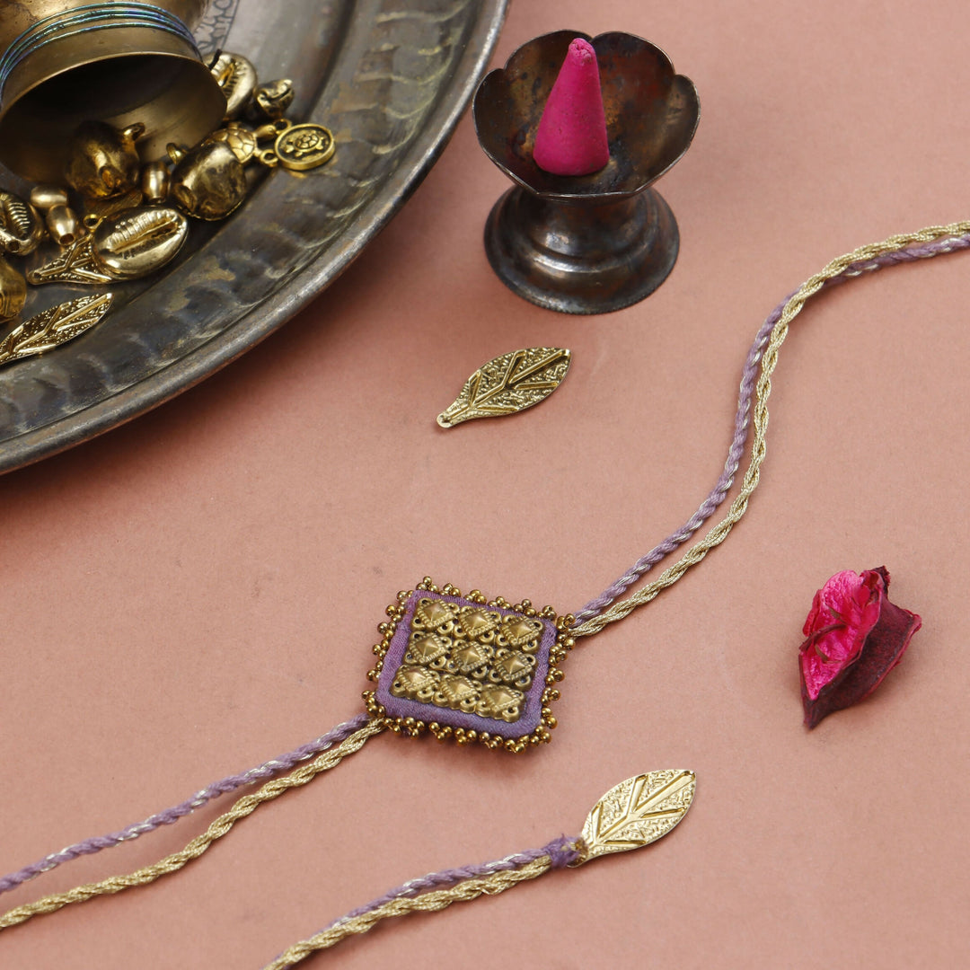 Magestic Square Handcrafted Rakhi - Set of 3