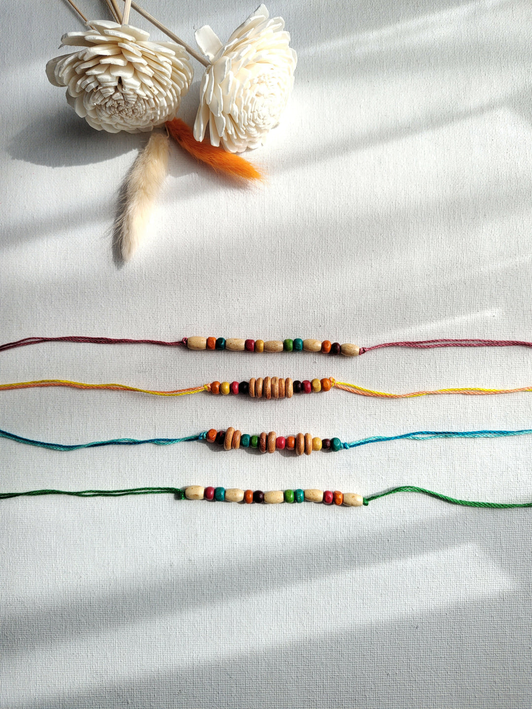 Wooden Bead Rakhi - Set of 4