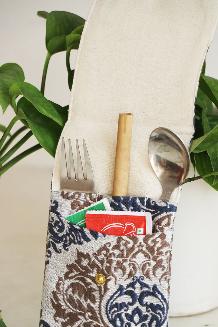 Blue Printed Cutlery Case