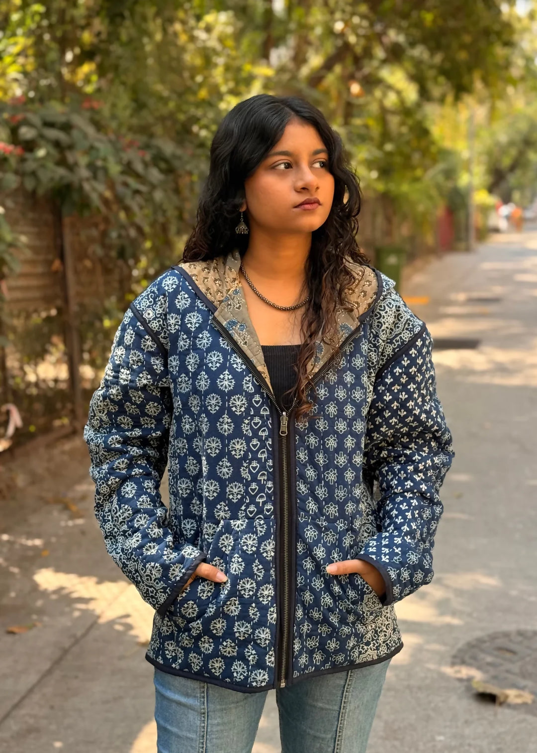 Vayu Reversible Hooded Jacket (Quilted) - Gulshan