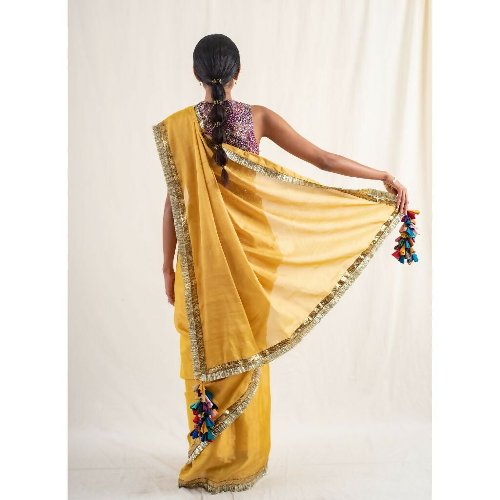 Janpath Yellow - Saree