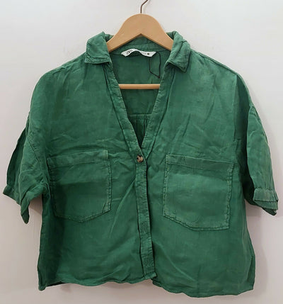 Green Cropped Shirt