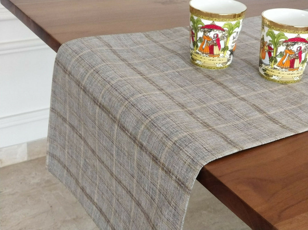 Plaid Cotton Table Runner
