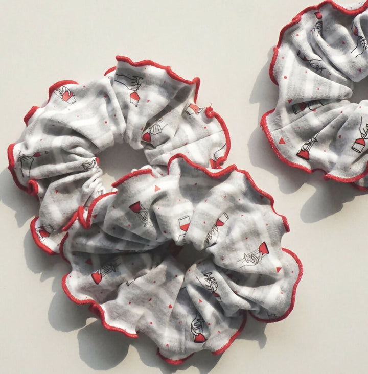 Wine in Hand Organic Cotton Scrunchie
