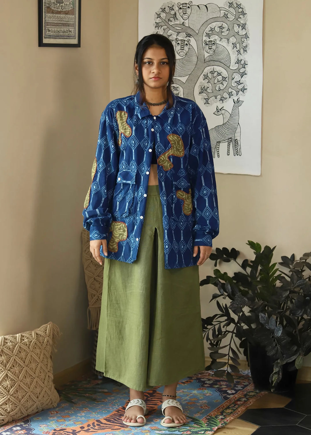 'Neel' Unisex Indigo Khadi Overshirt