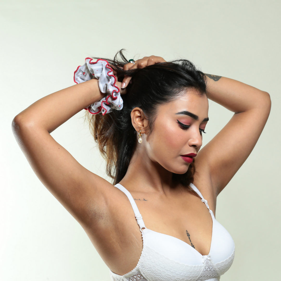 Wine in Hand Organic Cotton Scrunchie
