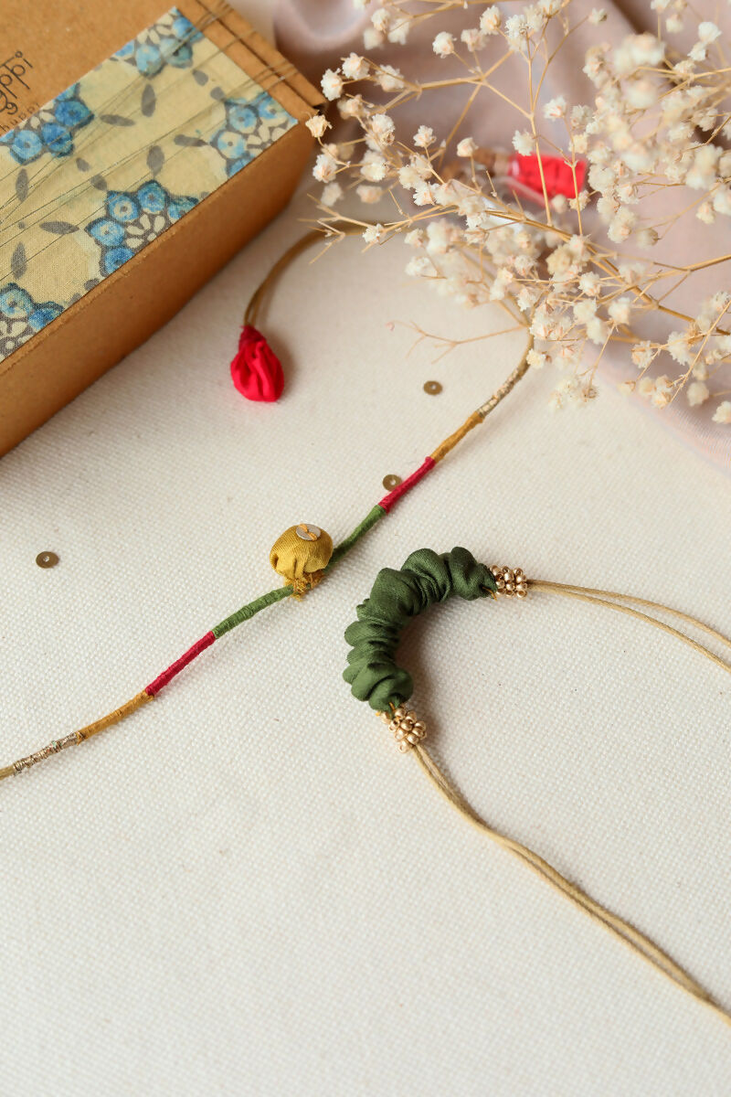 Yellow Artisanal Rakhi - Set of 2