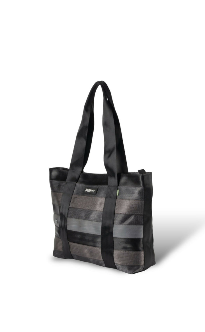 Noir Surplus Tote in Rescued Car Seat Belts