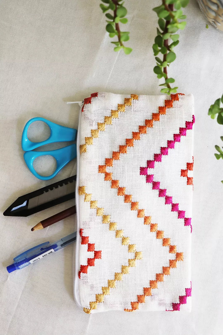 Multicolor Zig-Zag Multipurpose Pouch