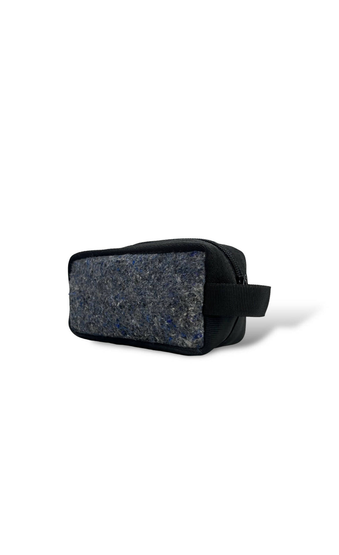 Grey Felt & Rescued Seat Belt Dopp Kit