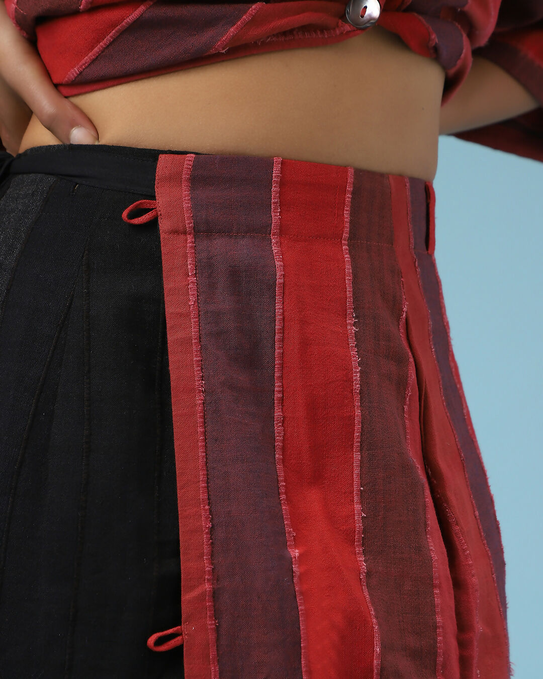 The Half Glazed Red-Black Skirt