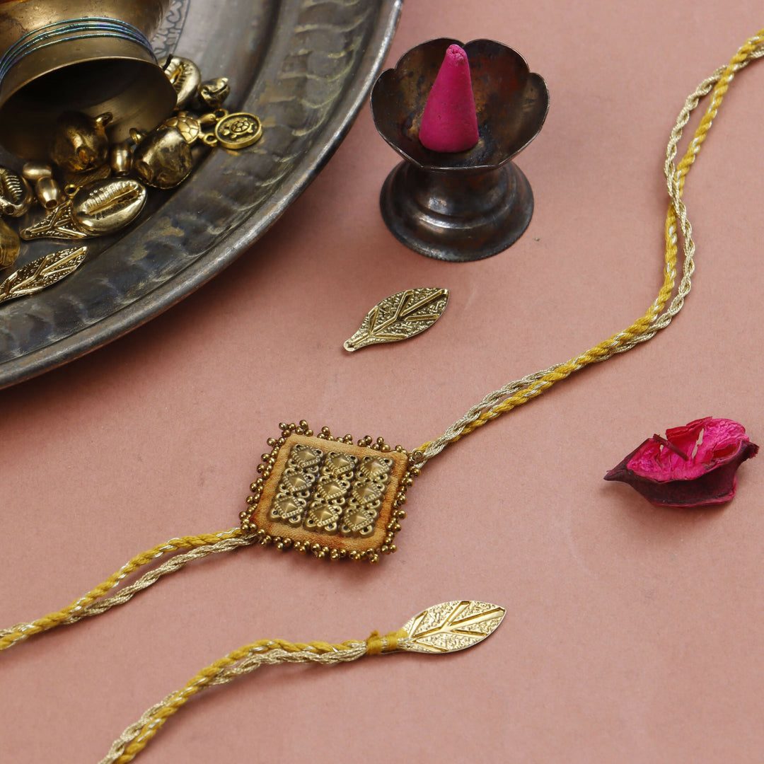 Magestic Square Handcrafted Rakhi - Set of 4