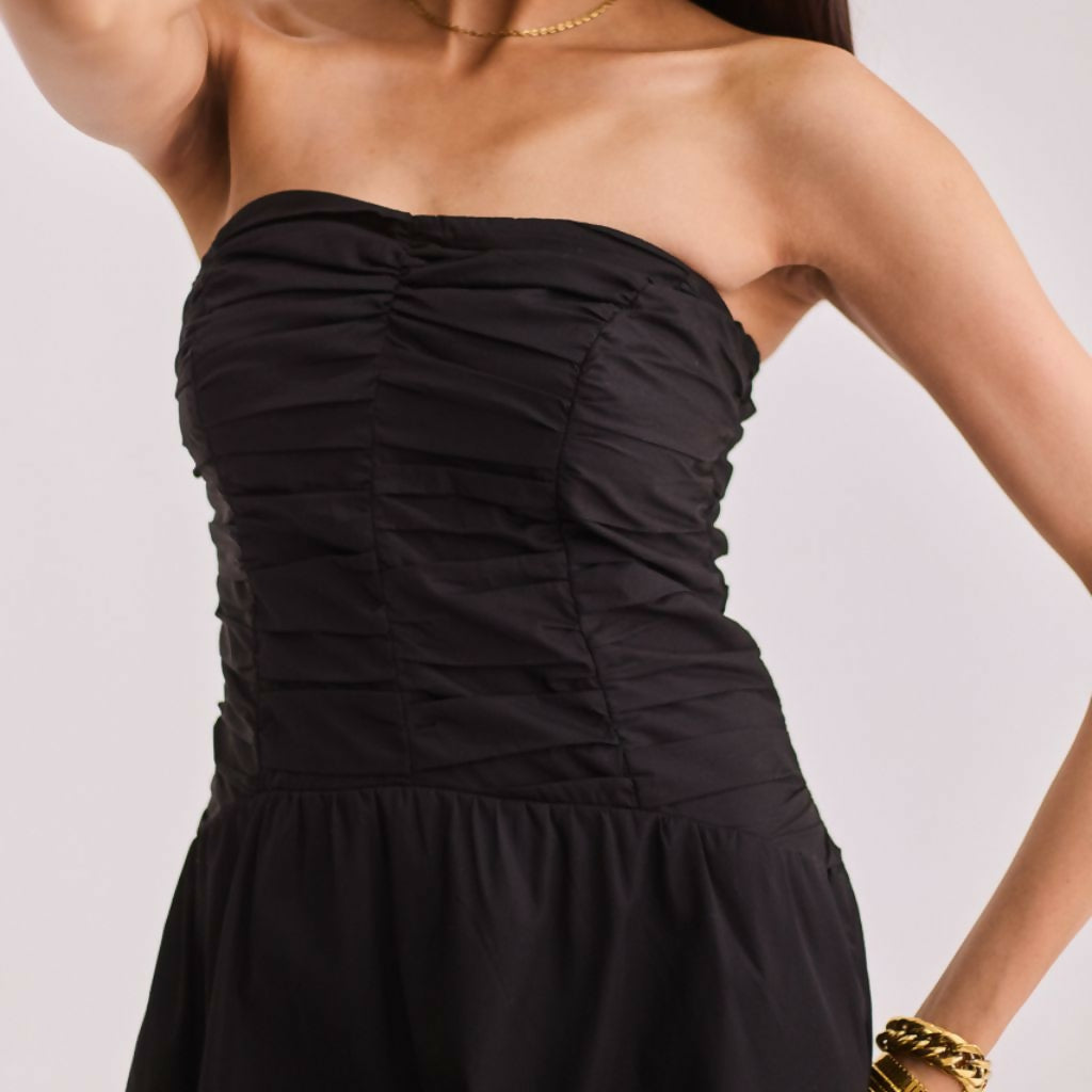 Black Strapless Short Dress