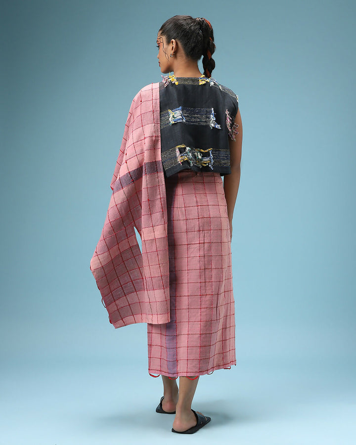 Deconstructed Sari In Pink