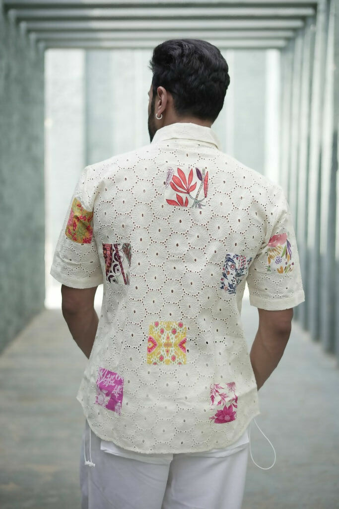 Schiffli Patchwork Shirt | Upcycled Shirt – REFASH