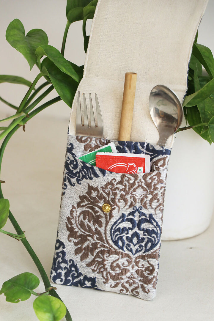 Blue Printed Cutlery Case