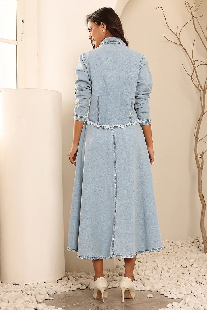 Statement Denim Top and Skirt
