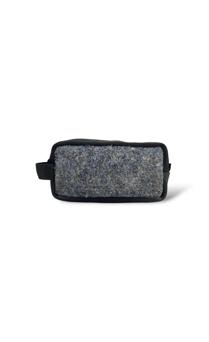 Grey Felt & Rescued Seat Belt Dopp Kit