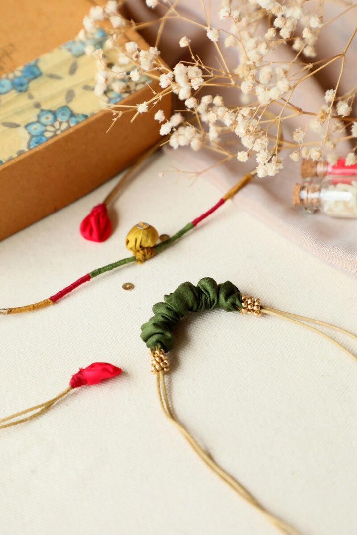 Yellow Artisanal Rakhi - Set of 2