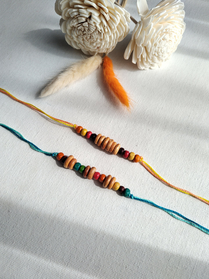 Colourful Beads Rakhi - Set of 2
