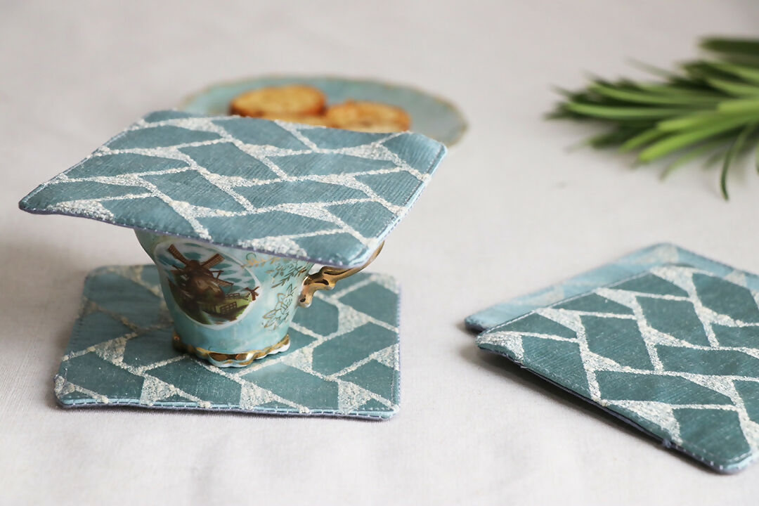 Teal Blue Coaster Set Of 4
