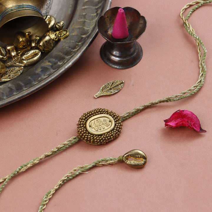 Golden Bloom Handcrafted Rakhi - Set of 3