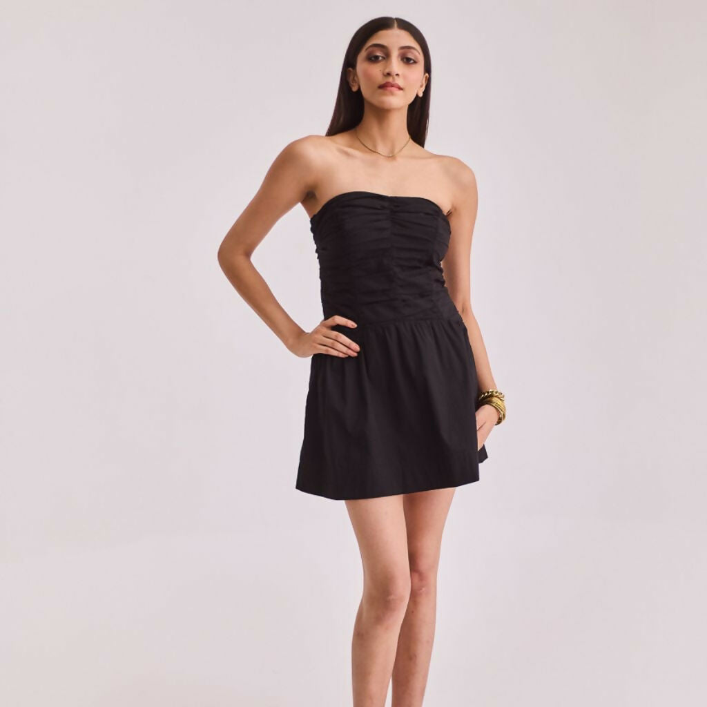 Black Strapless Short Dress