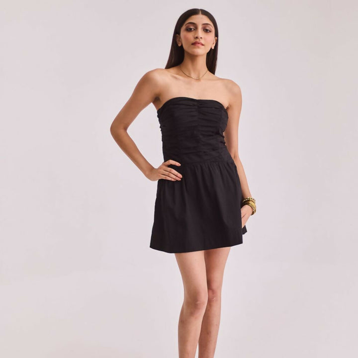 Black Strapless Short Dress