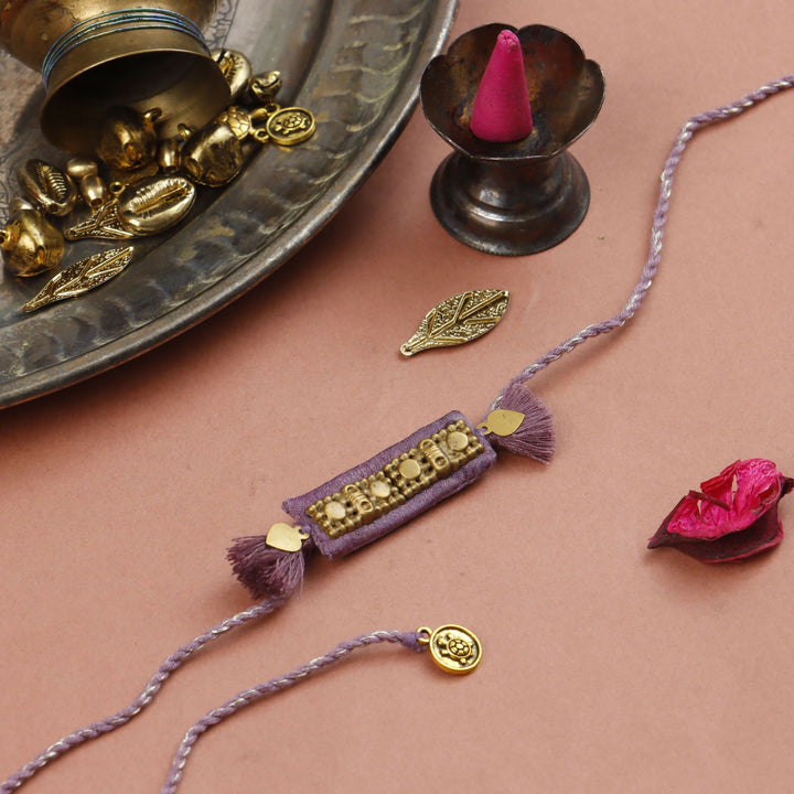 Multicolour Regal Rectangle Handcrafted Rakhi - Set of 3